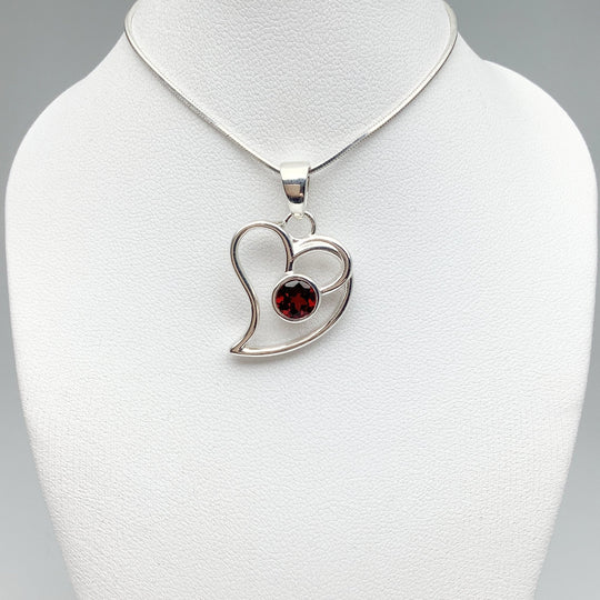 Garnet Heart Pendant