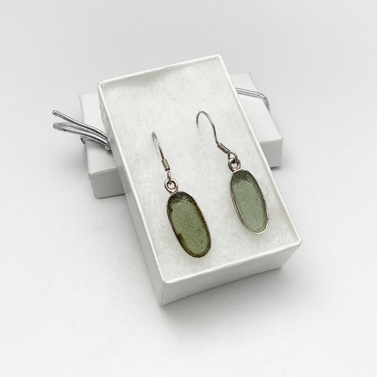 Moldavite Dangle Earrings