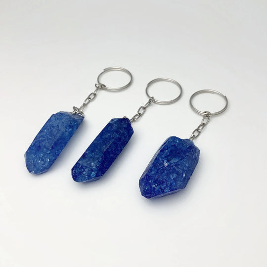 Rough Crackle Quartz Keychain