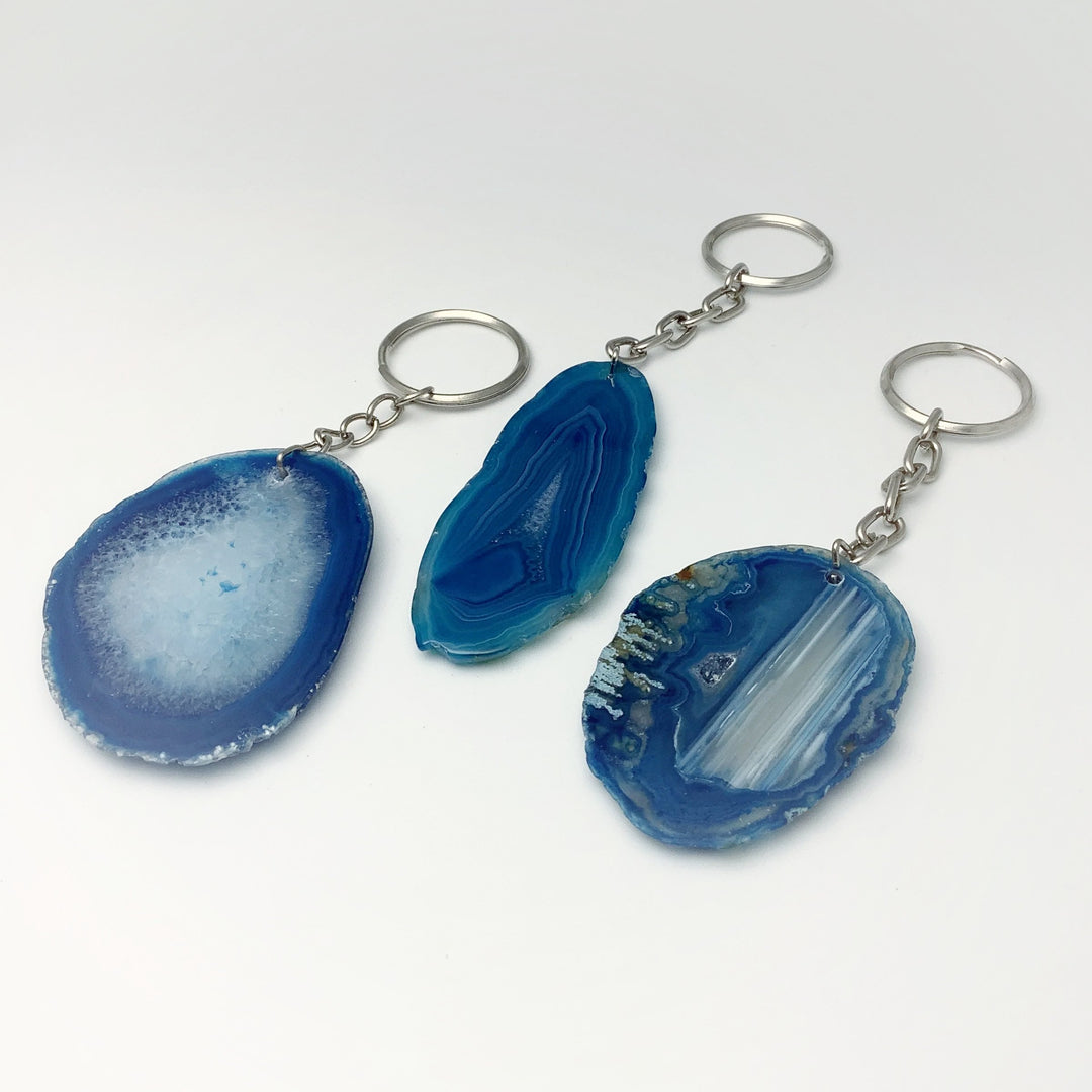 Agate Slice Keychain