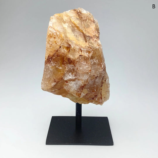 Golden Healing Quartz On Metal Display Stand