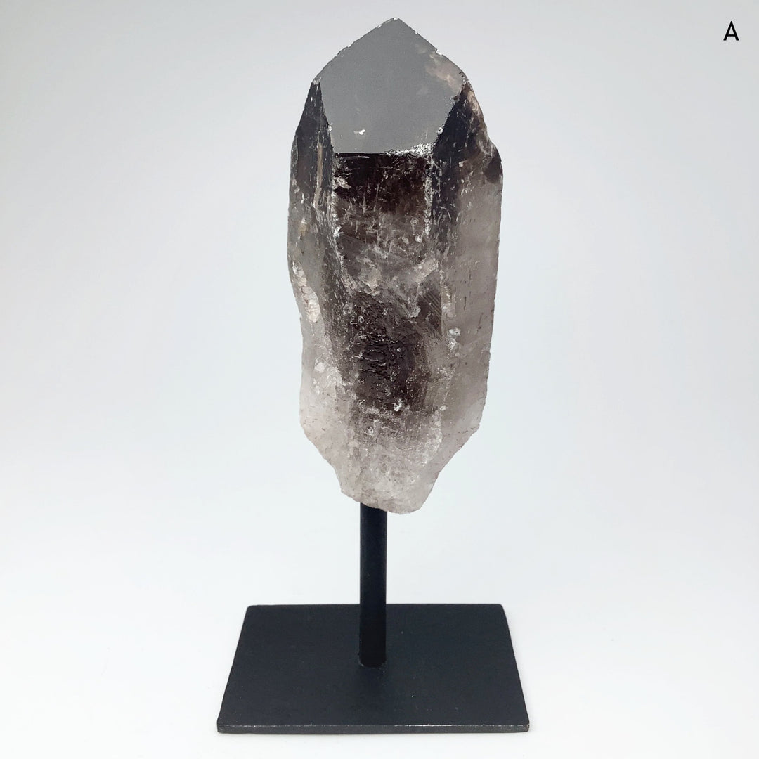 Rough Smoky Quartz on Display Stand