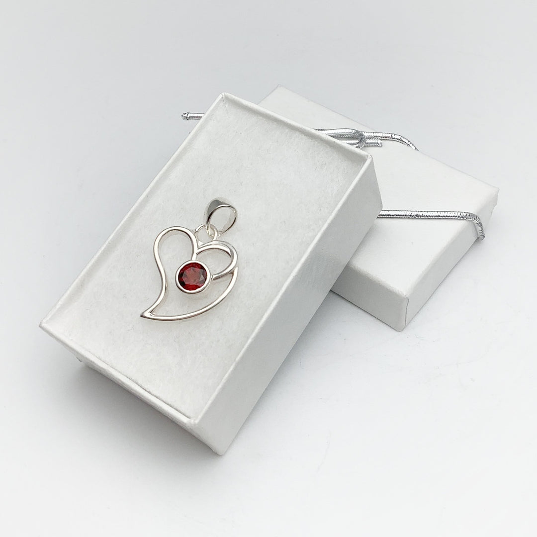 Garnet Heart Pendant