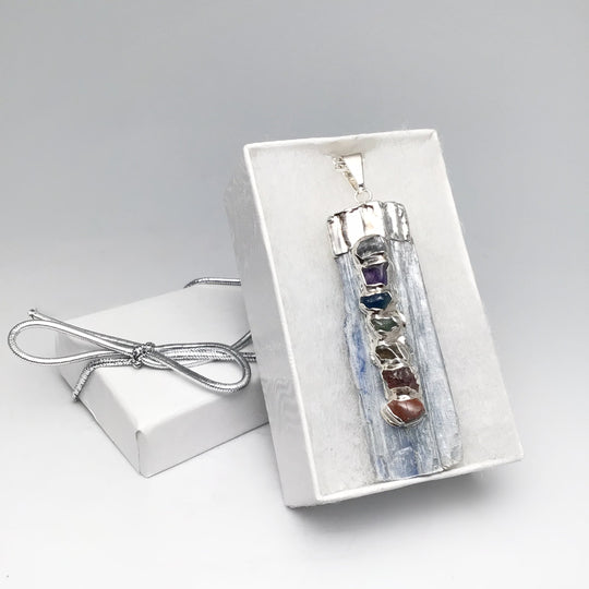 Kyanite with Chakra Gemstones Necklace