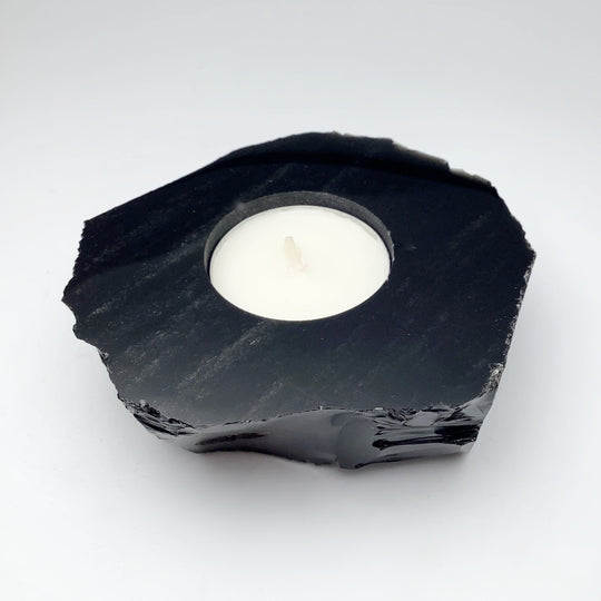 Black Obsidian Candle Holder