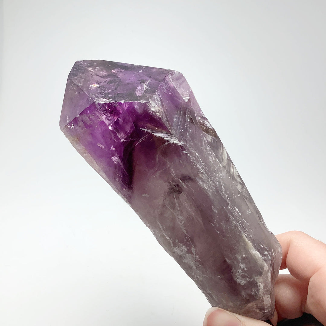 Rough Amethyst Scepter On Display Stand