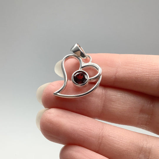 Garnet Heart Pendant