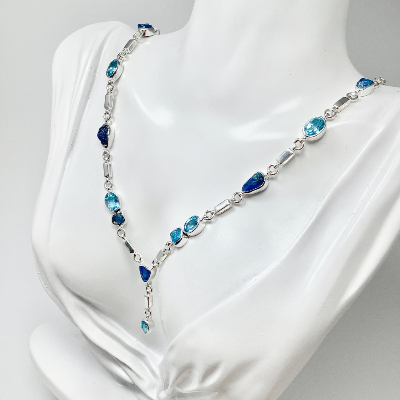 Neon Blue Apatite and Blue Topaz Necklace – Rocks and Gems Canada