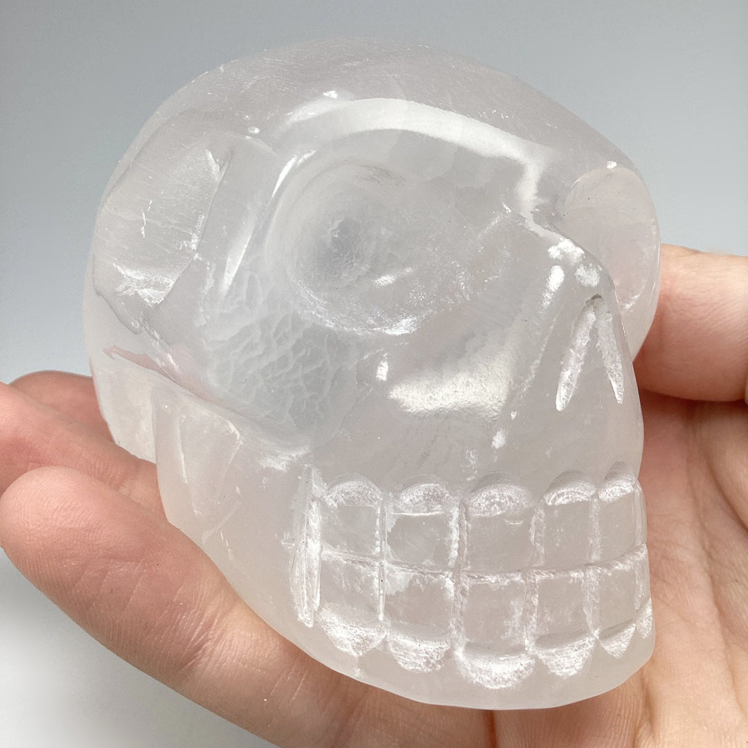 Carved Selenite Crystal Skull