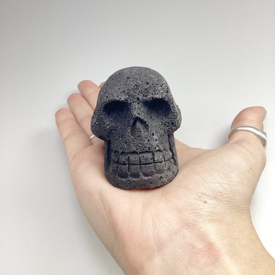 Carved Lava Stone Skull