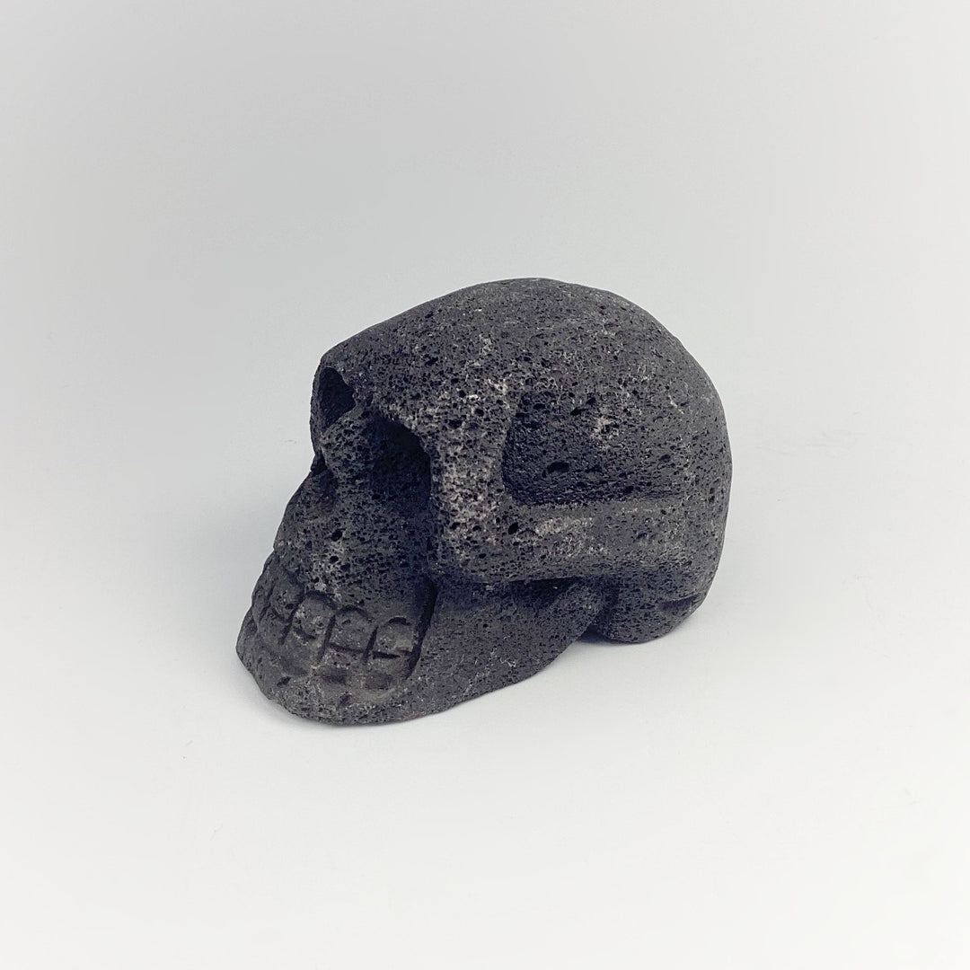 Carved Lava Stone Skull