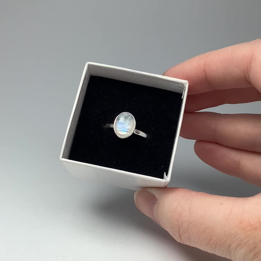 Rainbow Moonstone Ring