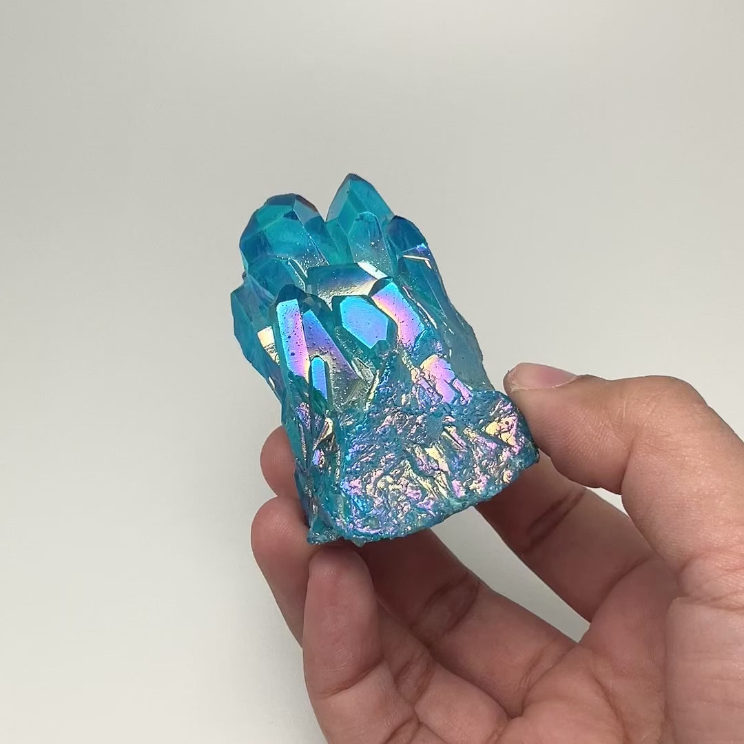 Rainbow Aqua Aura Quartz Cluster