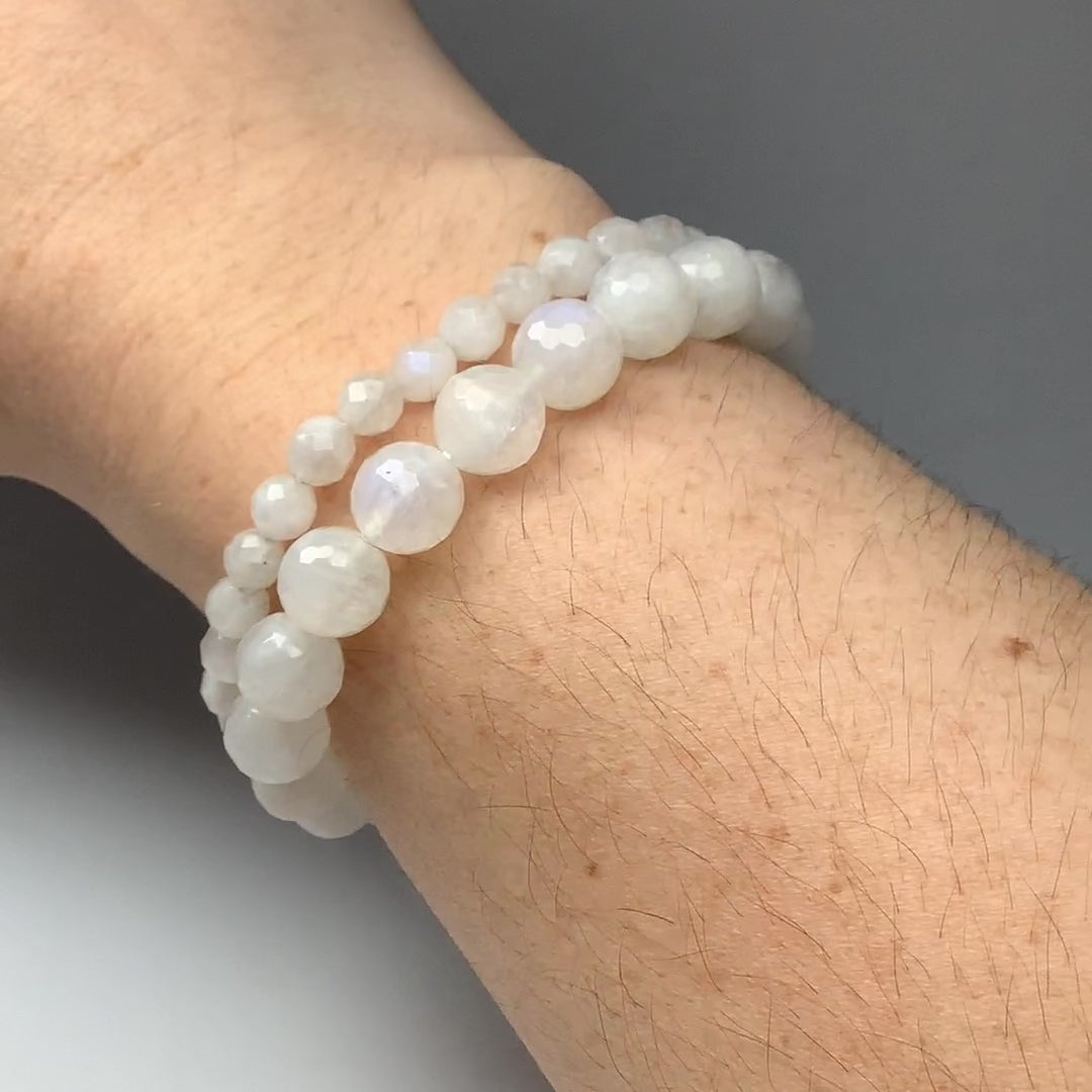 Moonstone Faceted Beaded Bracelet