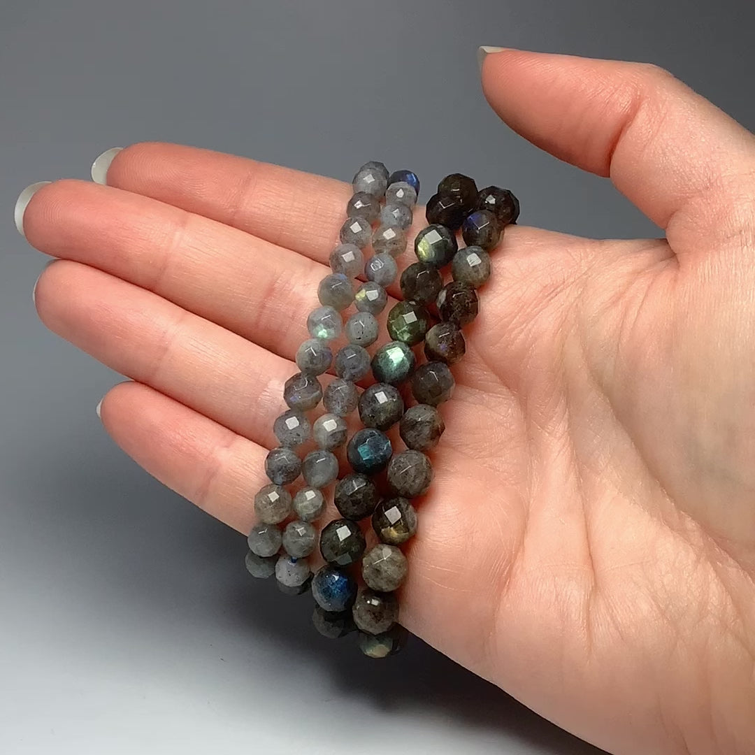 Labradorite Faceted Beaded Bracelet