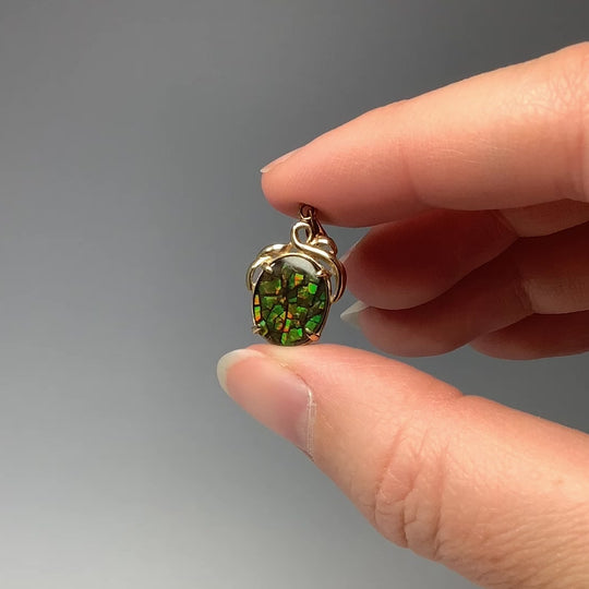 Alberta Ammolite 14K Gold Pendant