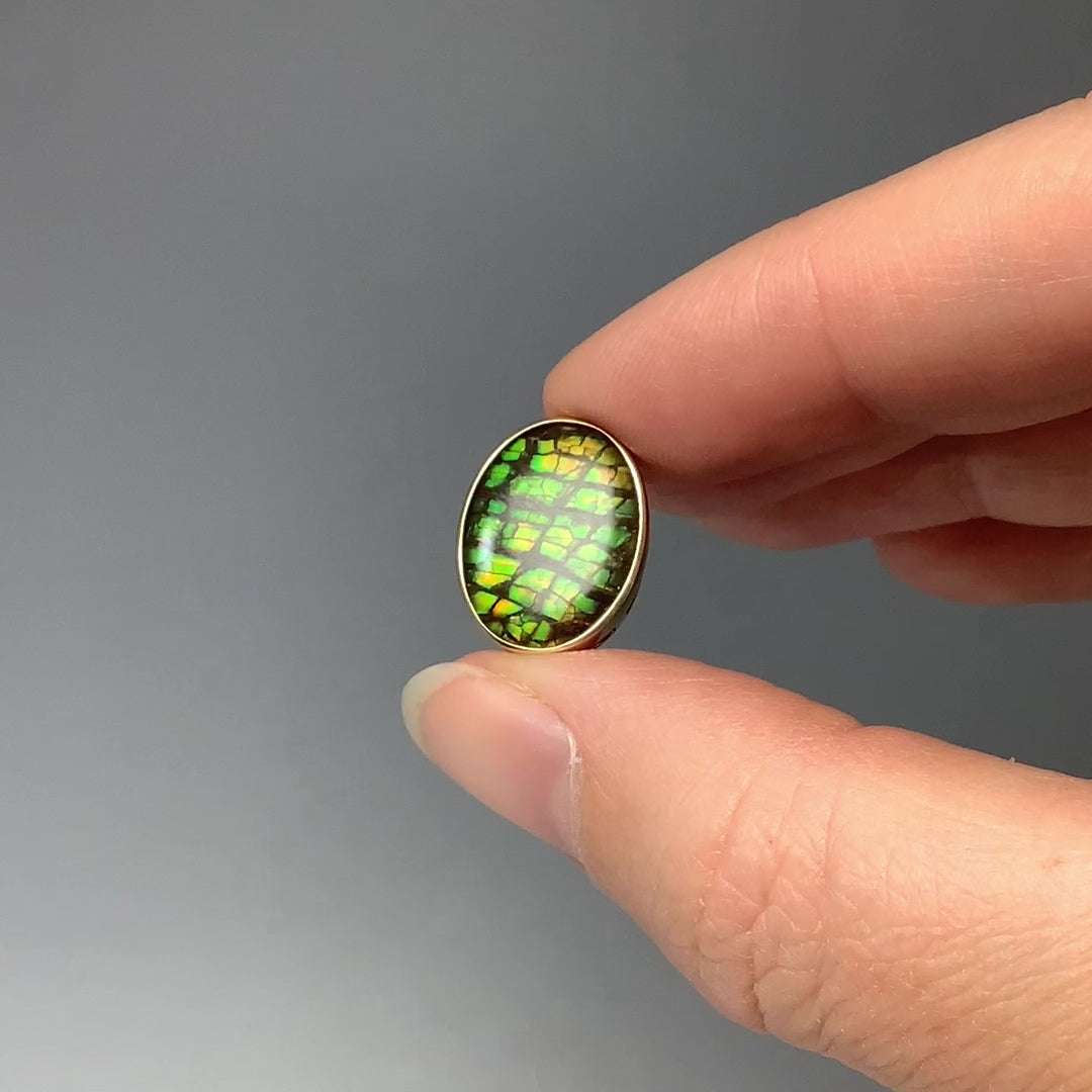 Alberta Ammolite 14K Gold Pendant