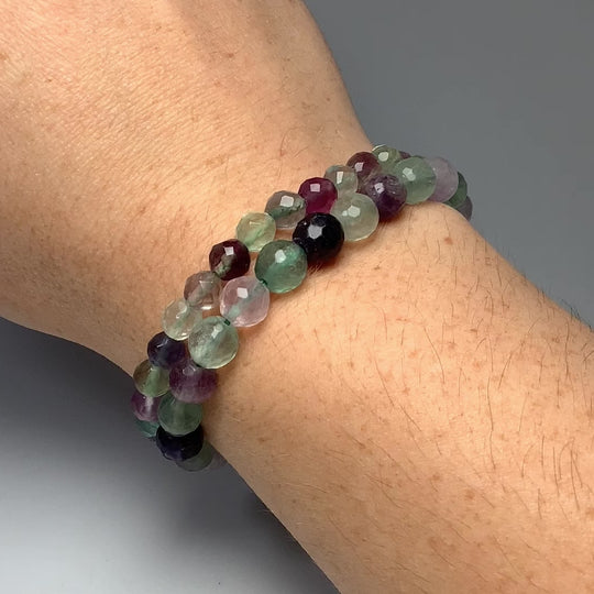 Fluorite Faceted Beaded Bracelet