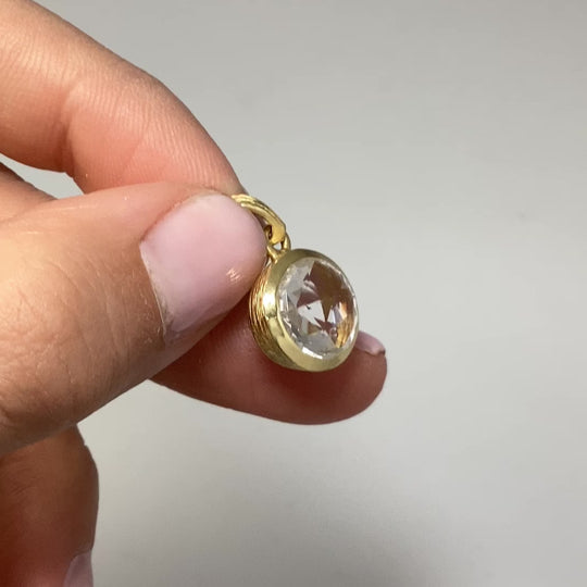 Clear Quartz Gold Finish Pendant