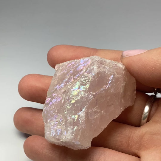 Opalescent Rose Quartz Rough Chunk