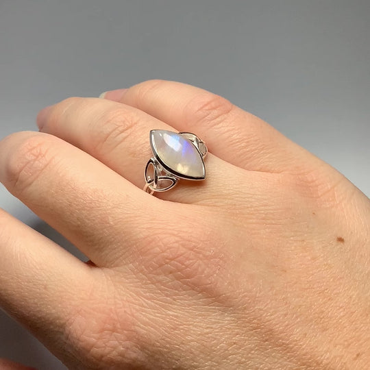 Rainbow Moonstone Ring