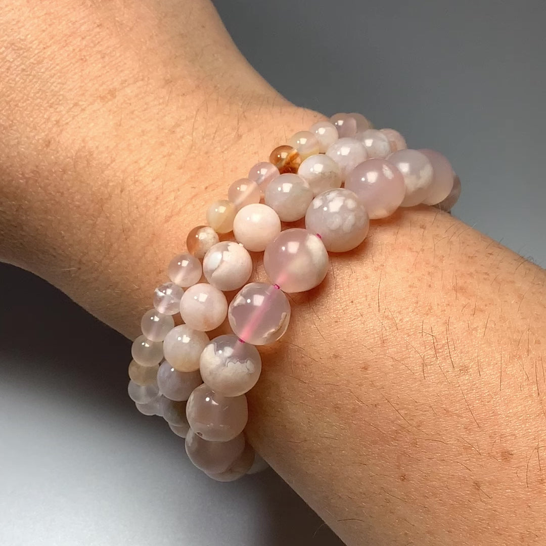 Flower Agate Beaded Bracelet