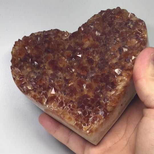 Citrine Druze Cluster Heart On Stand