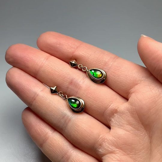 Alberta Ammolite 14K Gold Stud Earrings