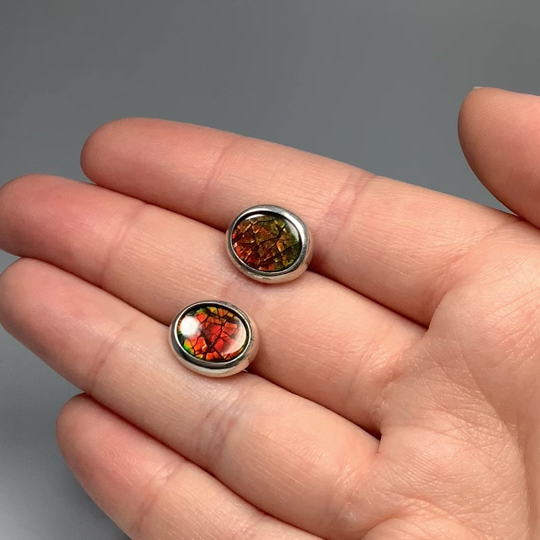 Alberta Ammolite Stud Earrings – Rocks and Gems Canada