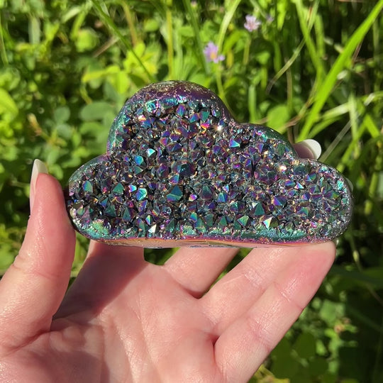 Rainbow Amethyst Druze Cluster Cloud Carving