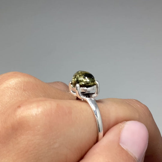 Green Amber Ring