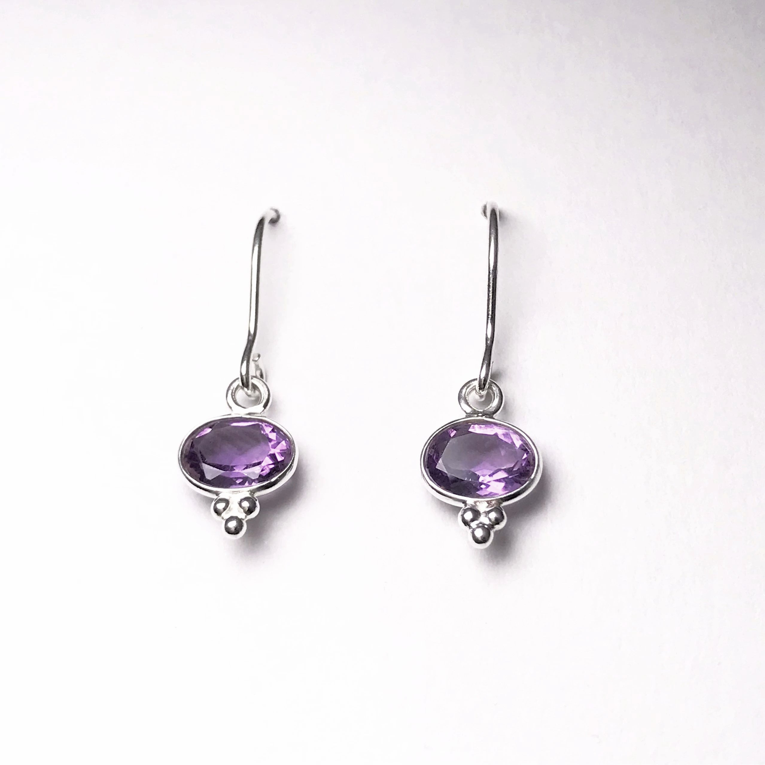 Amethyst Faceted Dangle Earrings