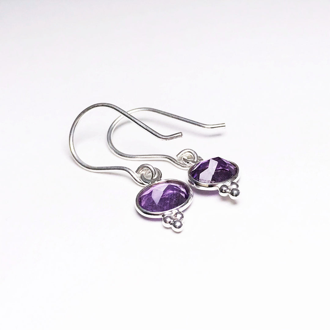 Amethyst Faceted Dangle Earrings