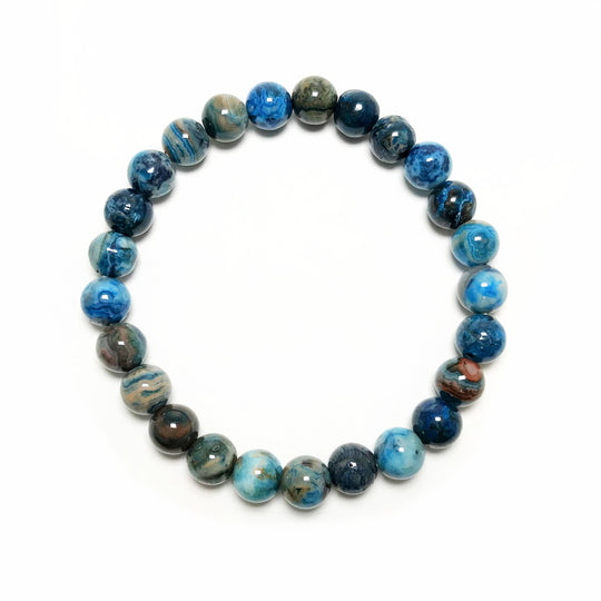 Blue Crazy Lace Agate Beaded Bracelet