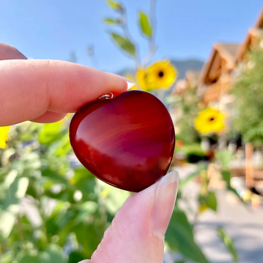 Carnelian Agate Heart Pendant