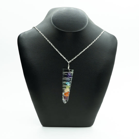 Wire Wrapped Flat Point Necklace with Chakra