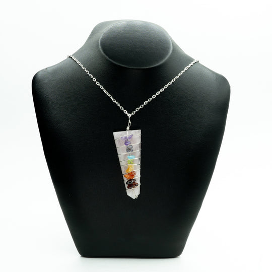 Wire Wrapped Flat Point Necklace with Chakra