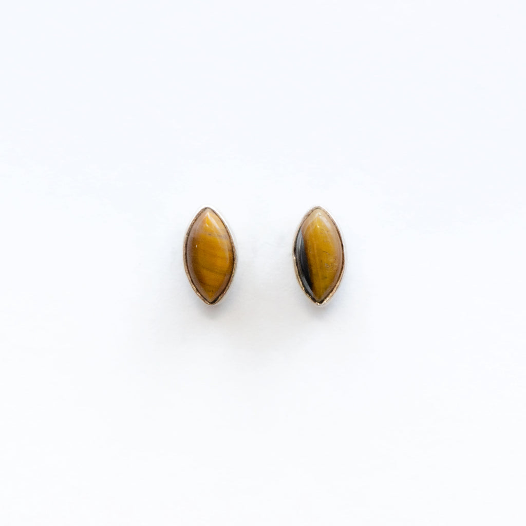 Tiger Eye Stud Earrings