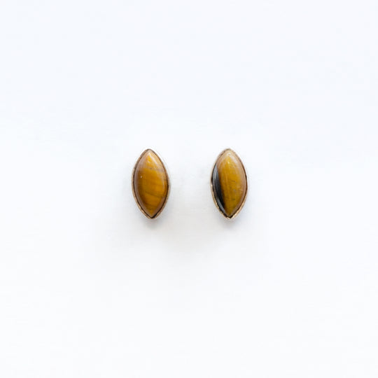 Tiger Eye Stud Earrings