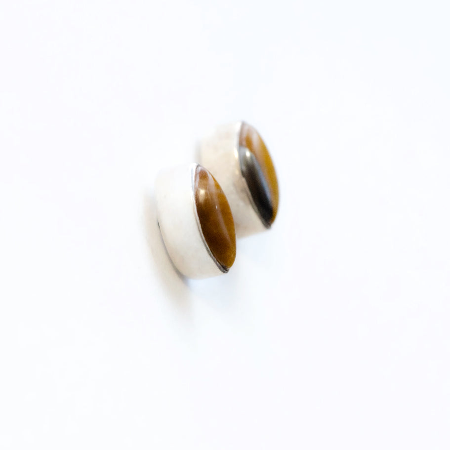 Tiger Eye Stud Earrings