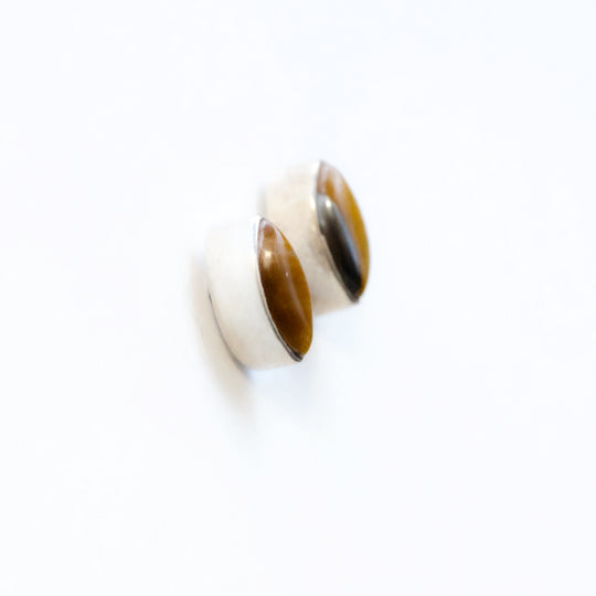 Tiger Eye Stud Earrings