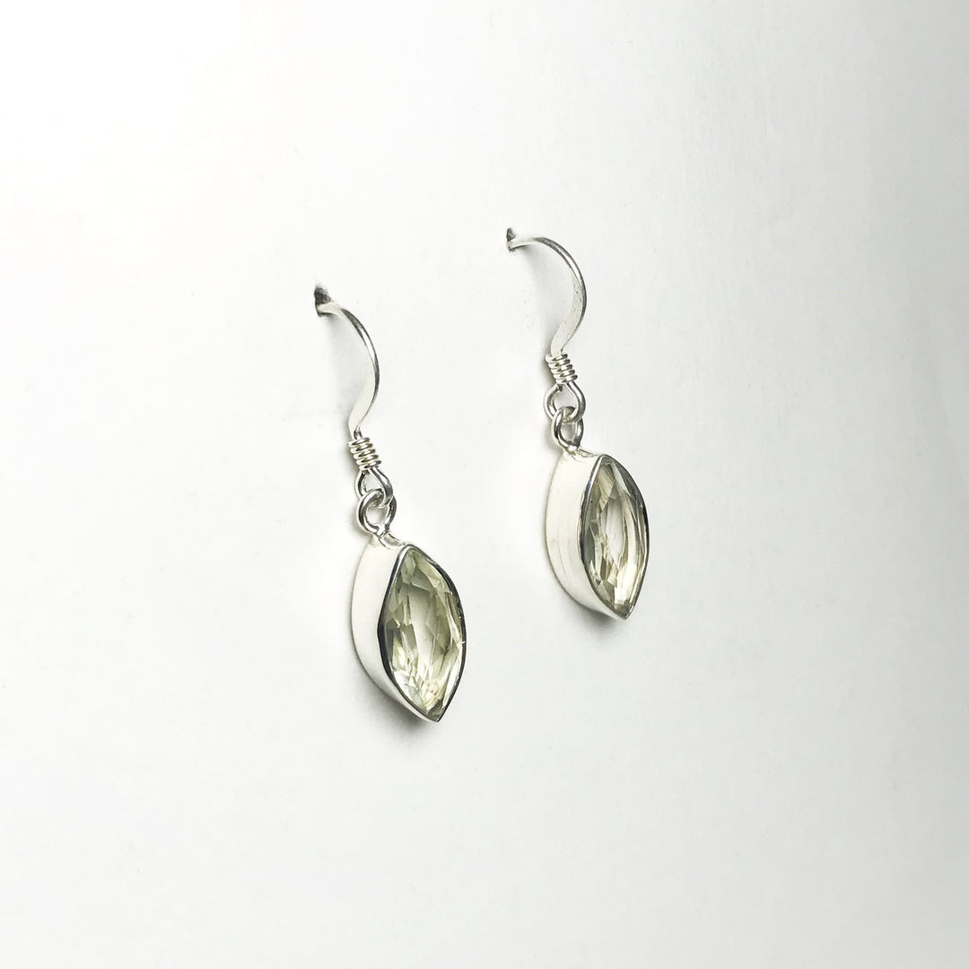 Green Amethyst Dangle Earrings