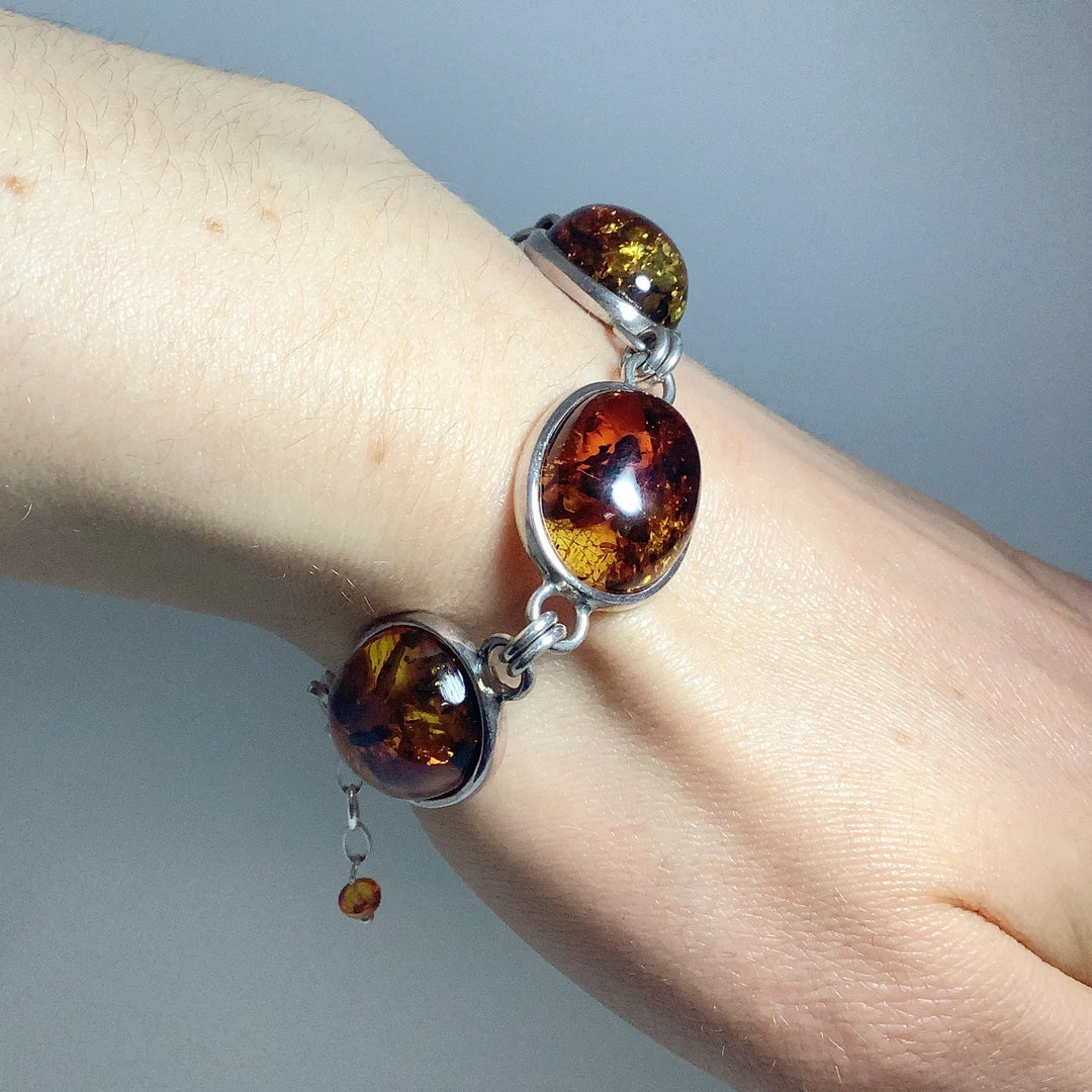 Ombre Amber Sterling Silver Bracelet