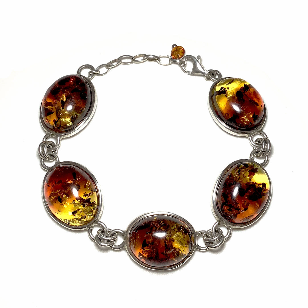 Ombre Amber Sterling Silver Bracelet