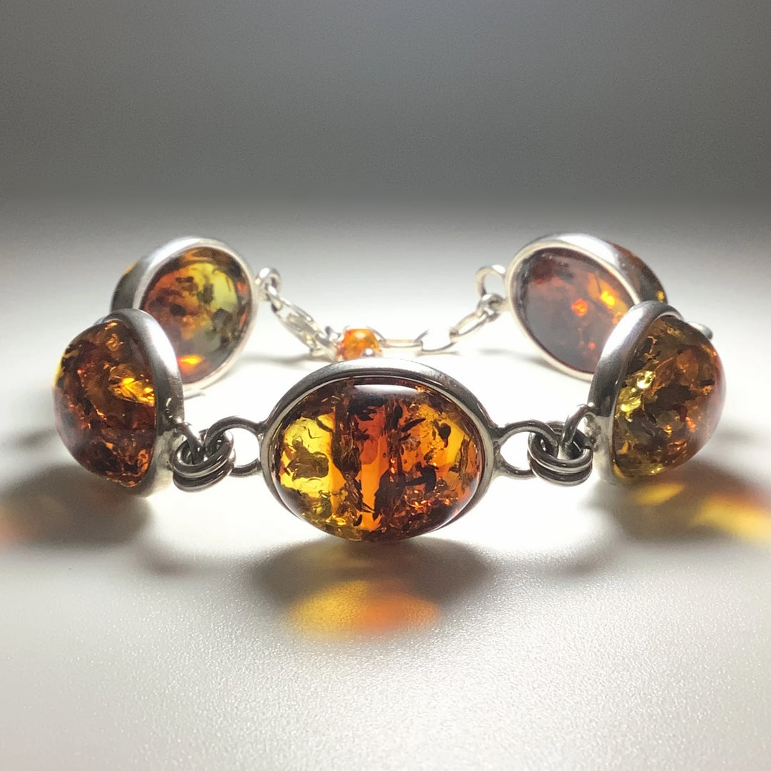 Ombre Amber Sterling Silver Bracelet