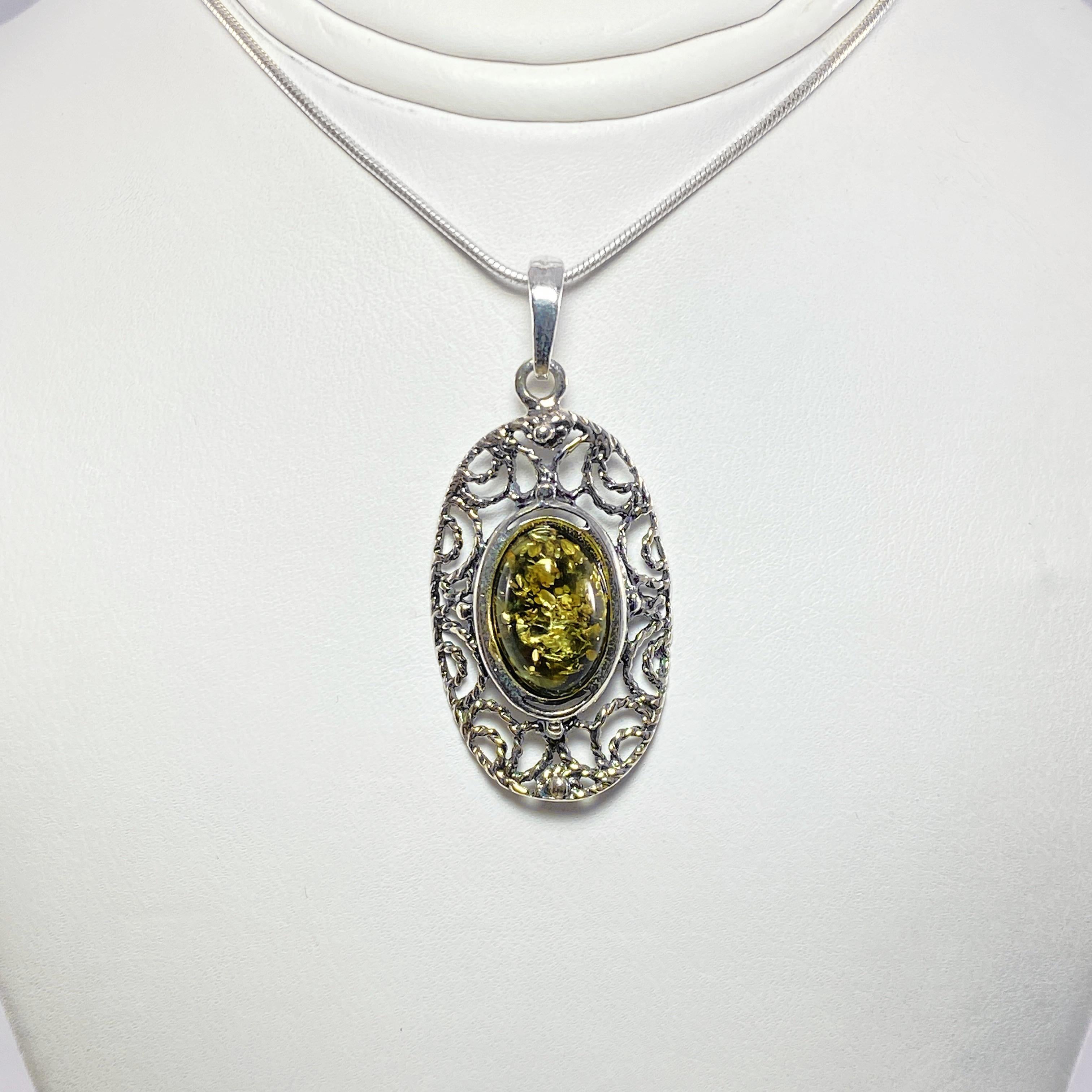 Green Amber Pendant