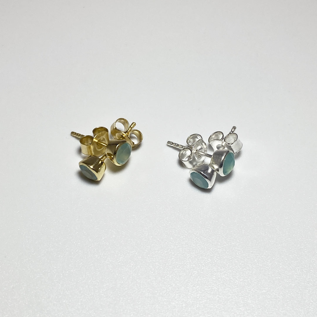 Blue Onyx Stud Earrings