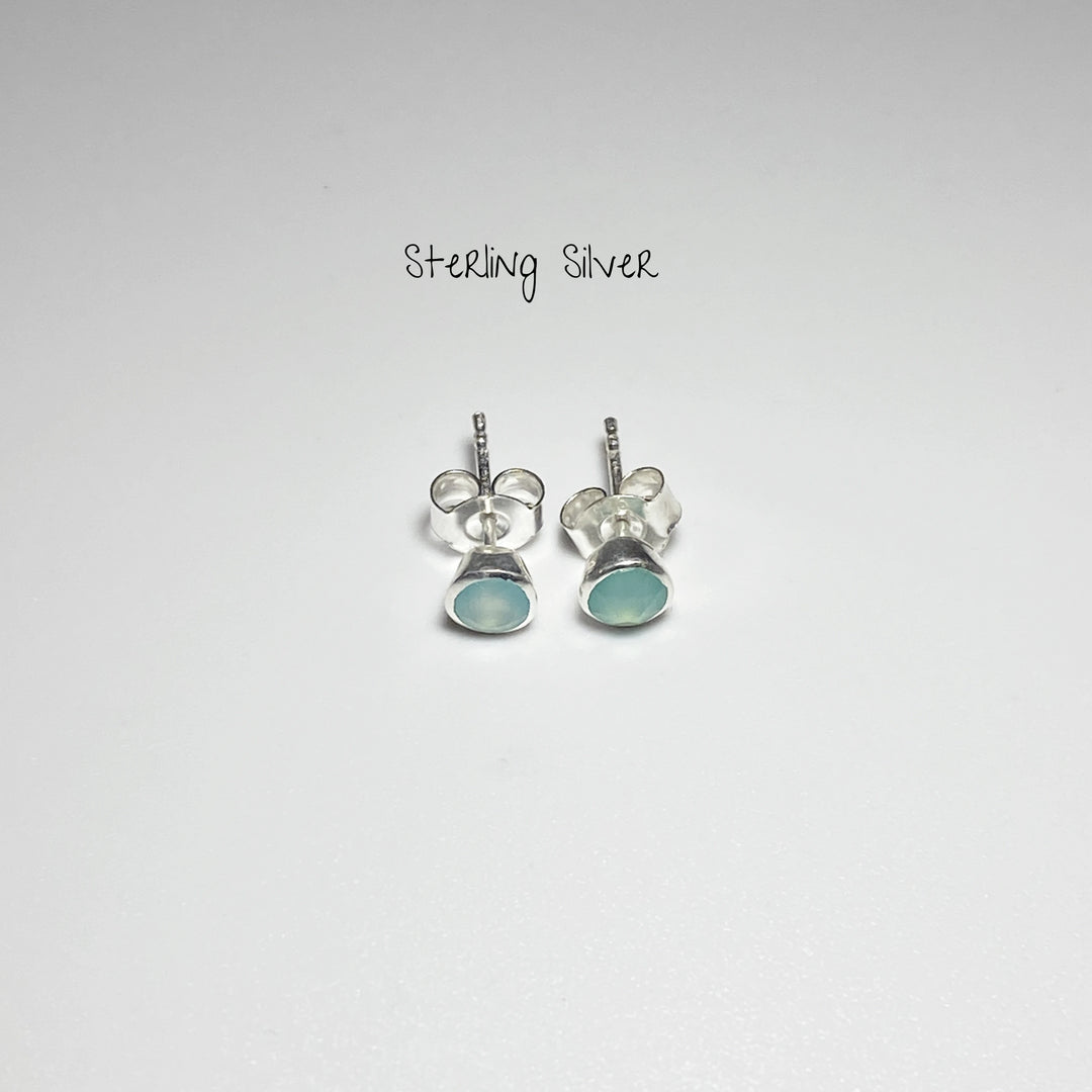 Blue Onyx Stud Earrings