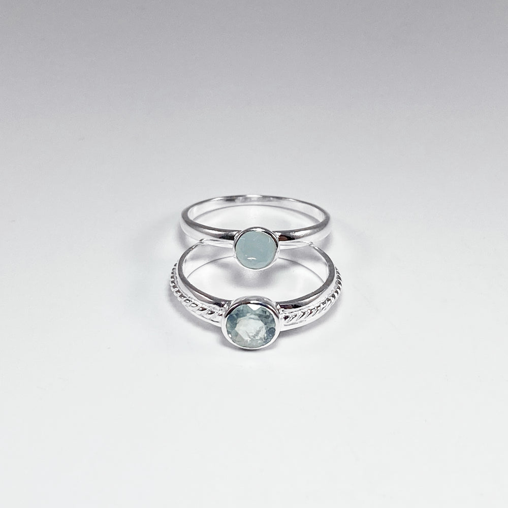 Double Ring Set - Aquamarine