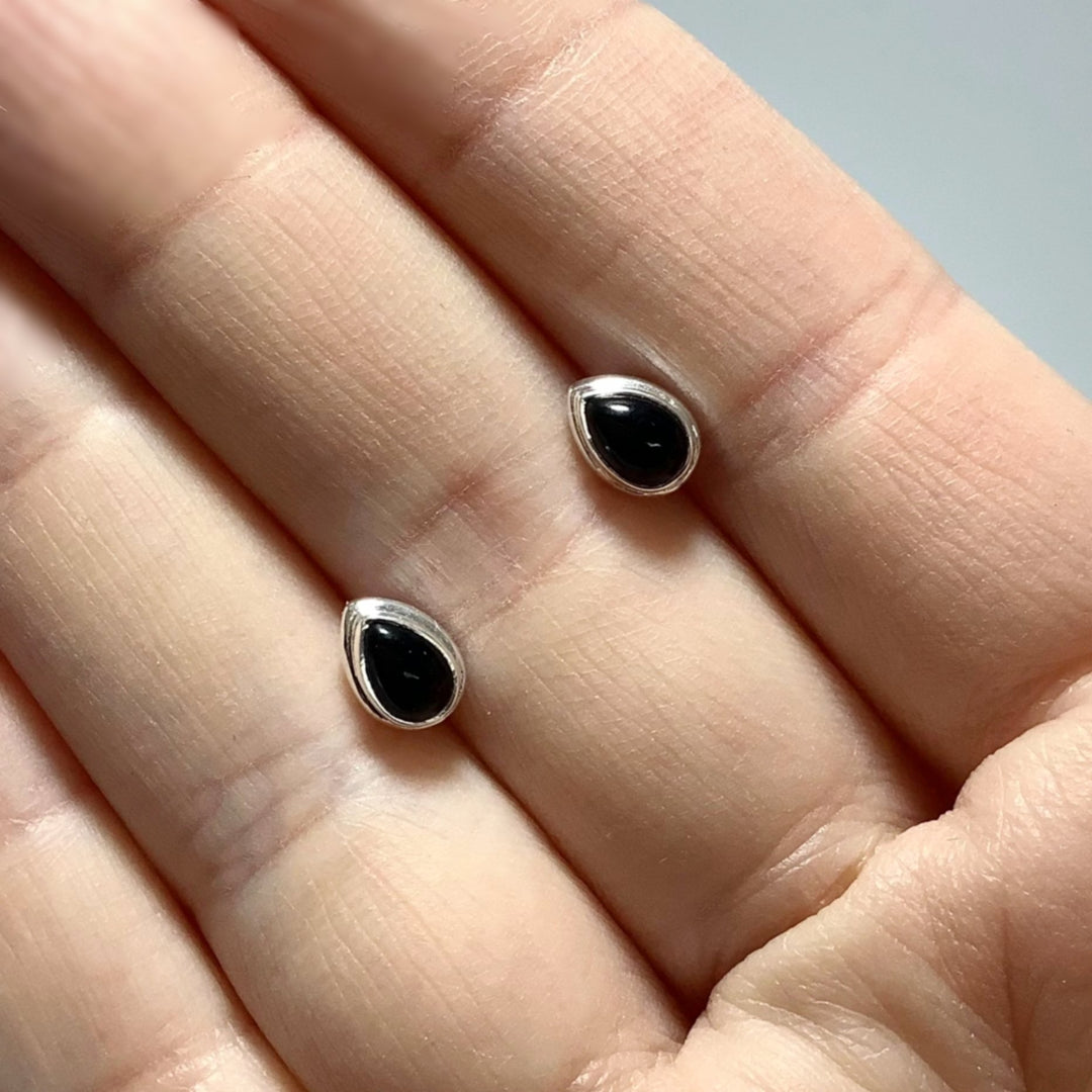 Black Onyx Stud Earrings